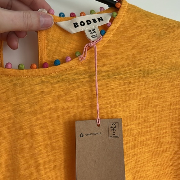 NWT 6R Boden Ali Pom Sleeve Dress in Artisan’s Gold - Picture 5 of 7